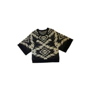Dex Black and Grey Tribal Pattern Batwing Sweater - Women’s Size Small